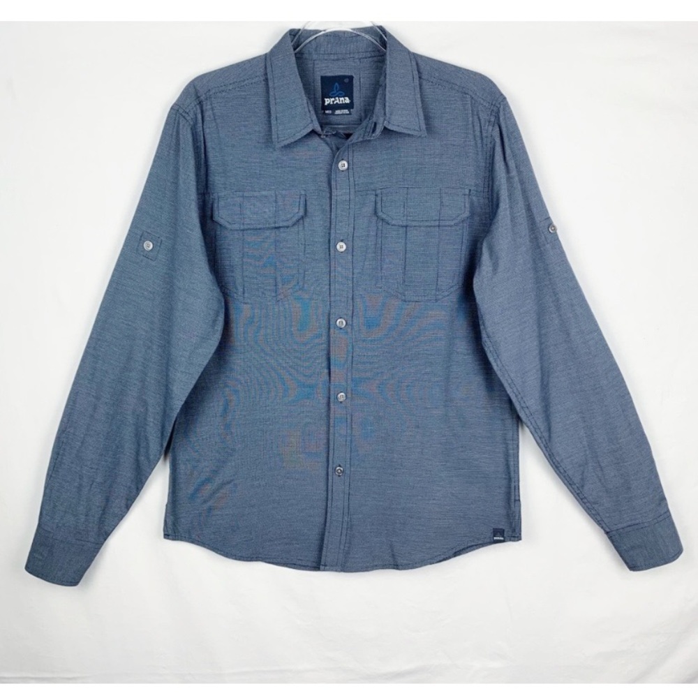 Prana Men’s Button Front Casual Shirt Long Sleeve sz M